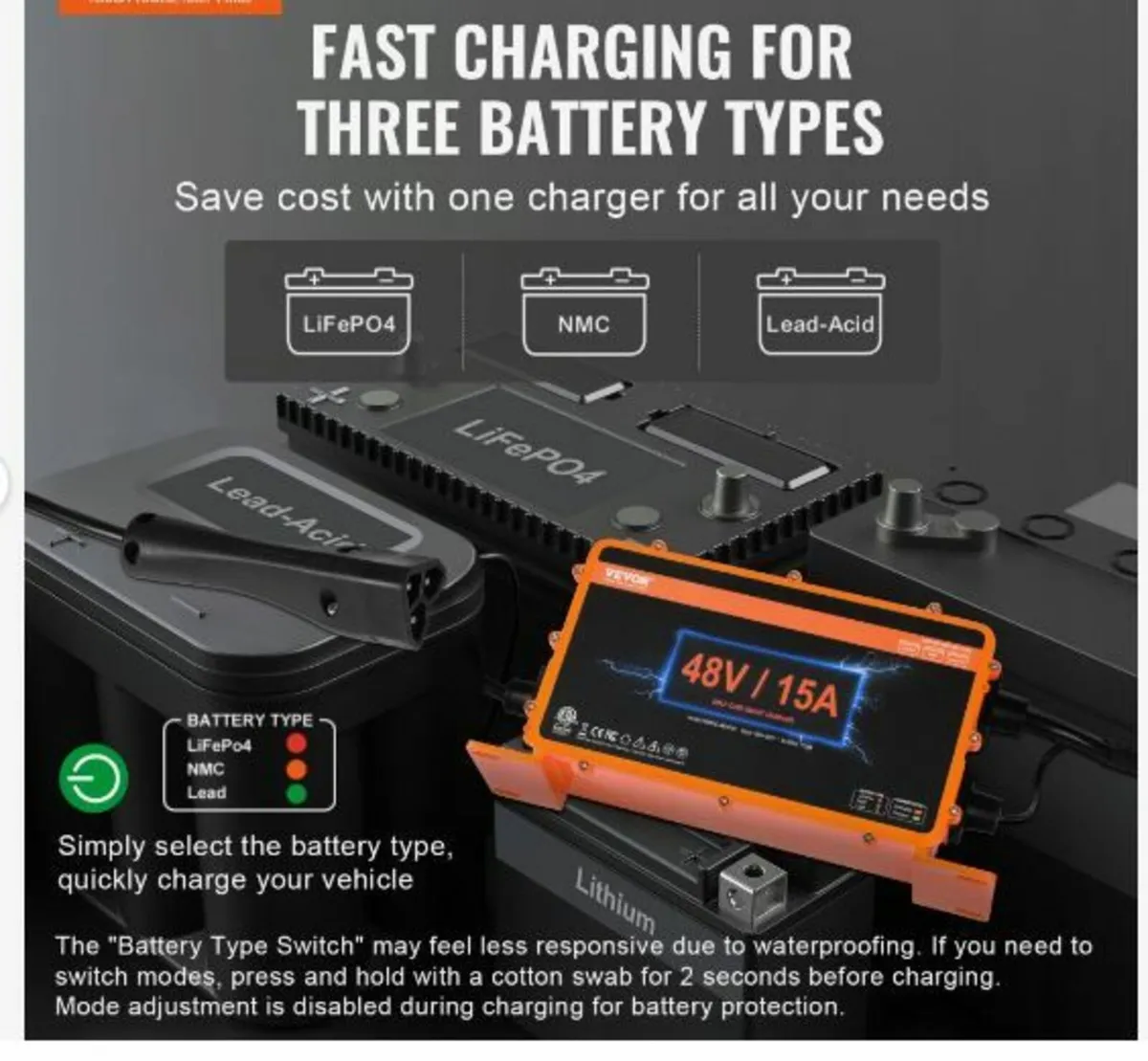 48 Volt 15 AMP Golf Cart Smart Battery - Image 2