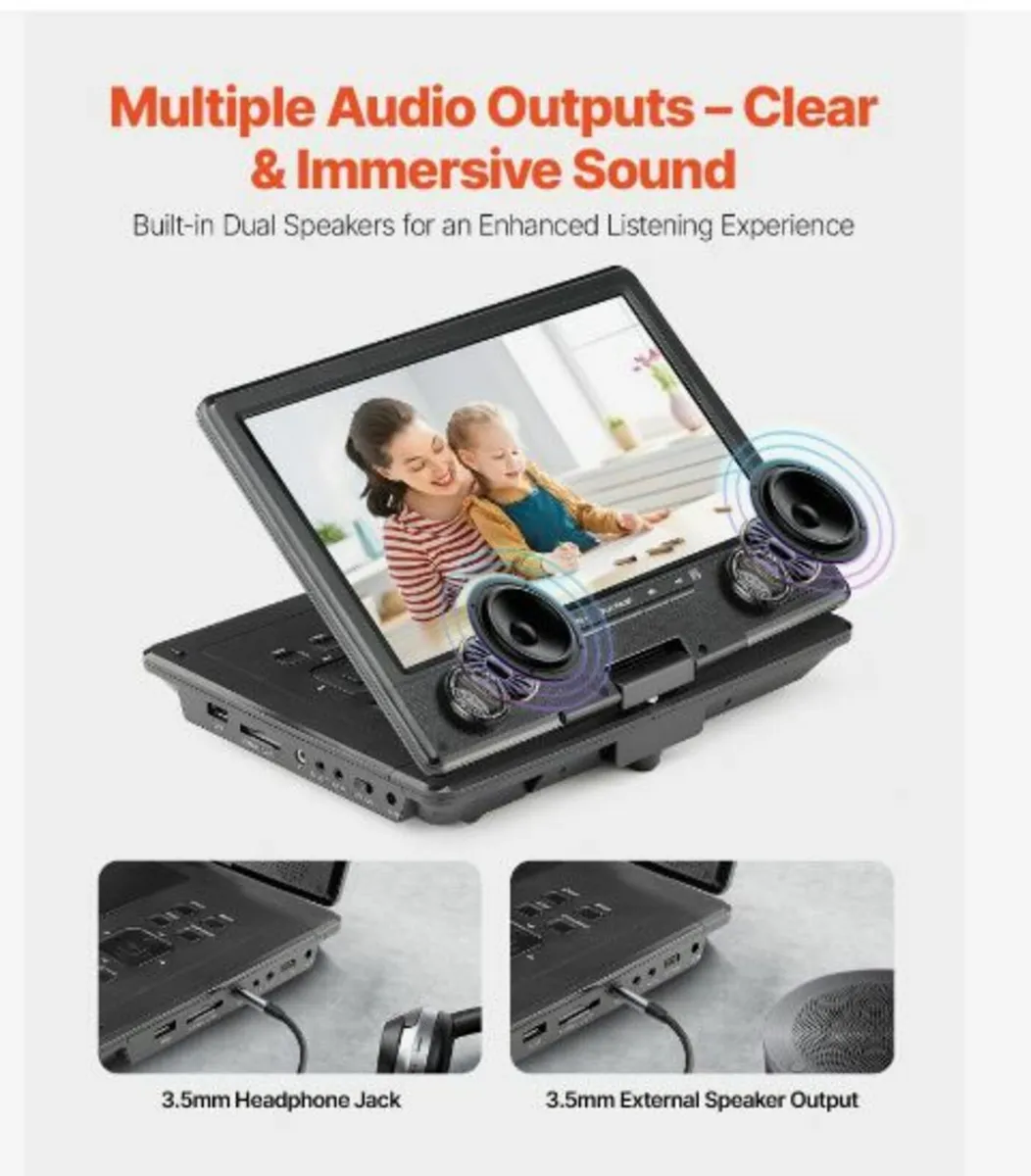 Portable DVD Player 228 mm Swivel Display - Image 3