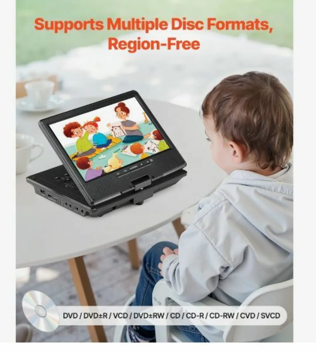 Portable DVD Player 228 mm Swivel Display - Image 4
