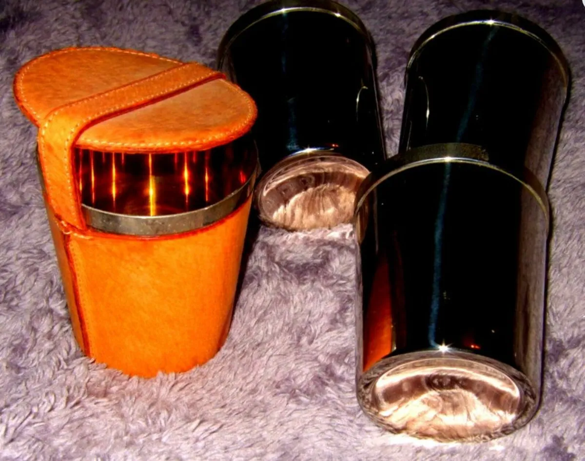Vintage Harrods Stirrup Cups in Leather Case - Image 3