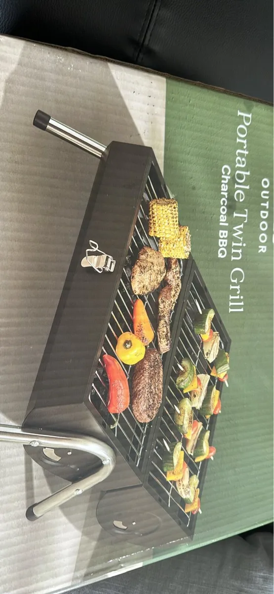 Portable Twin Grill Charcoal BBQ