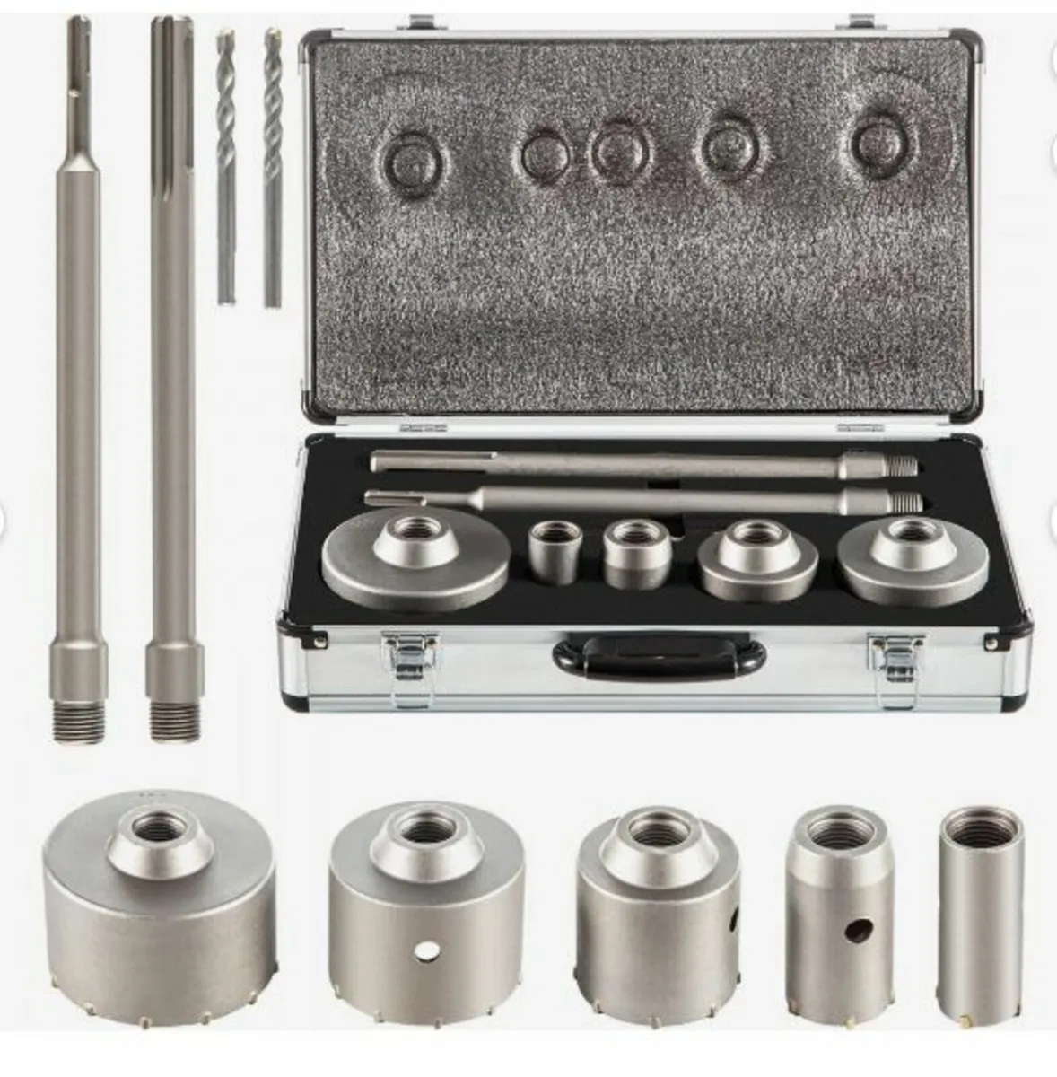 Concrete Hole Saw Kit, 30/40/65/80/100mm - Image 1