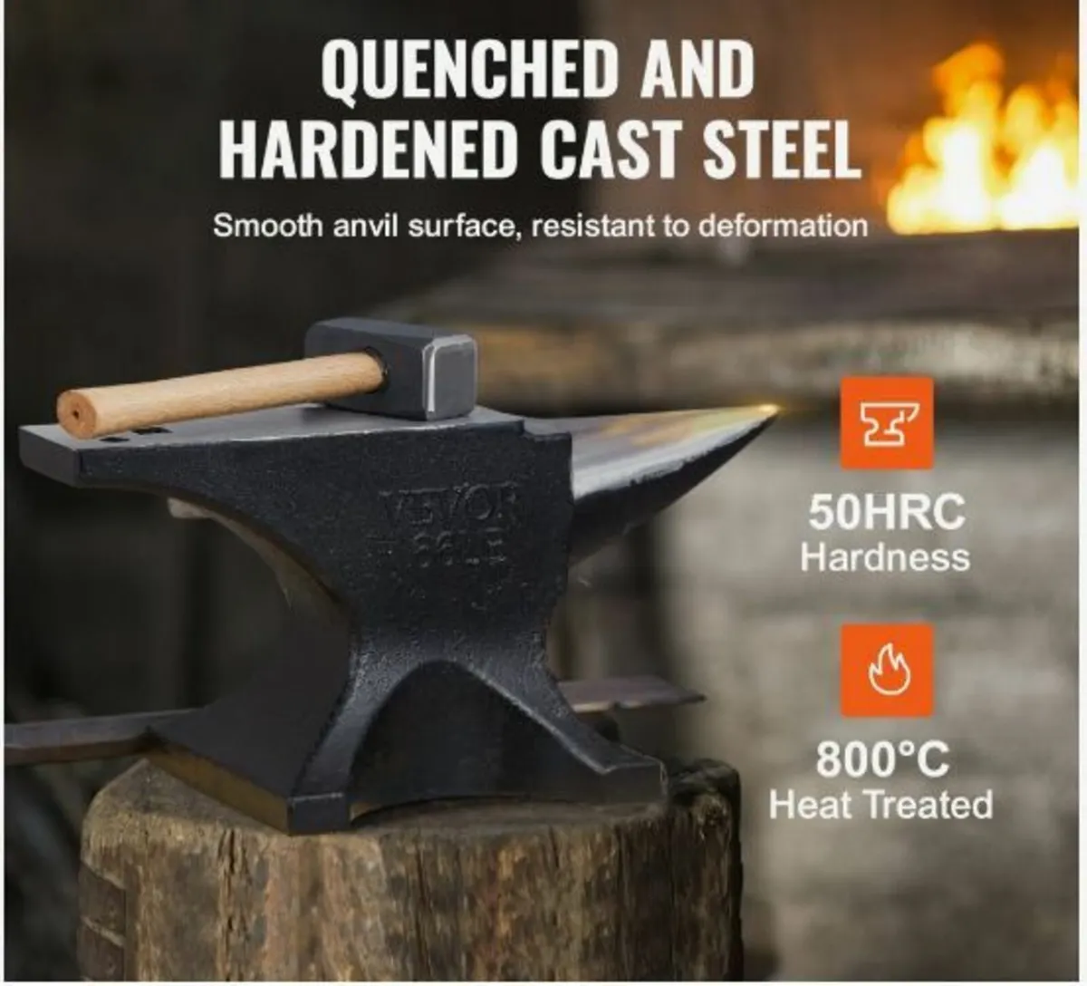 Single Horn Anvil, 66Lbs Cast Steel - Image 2