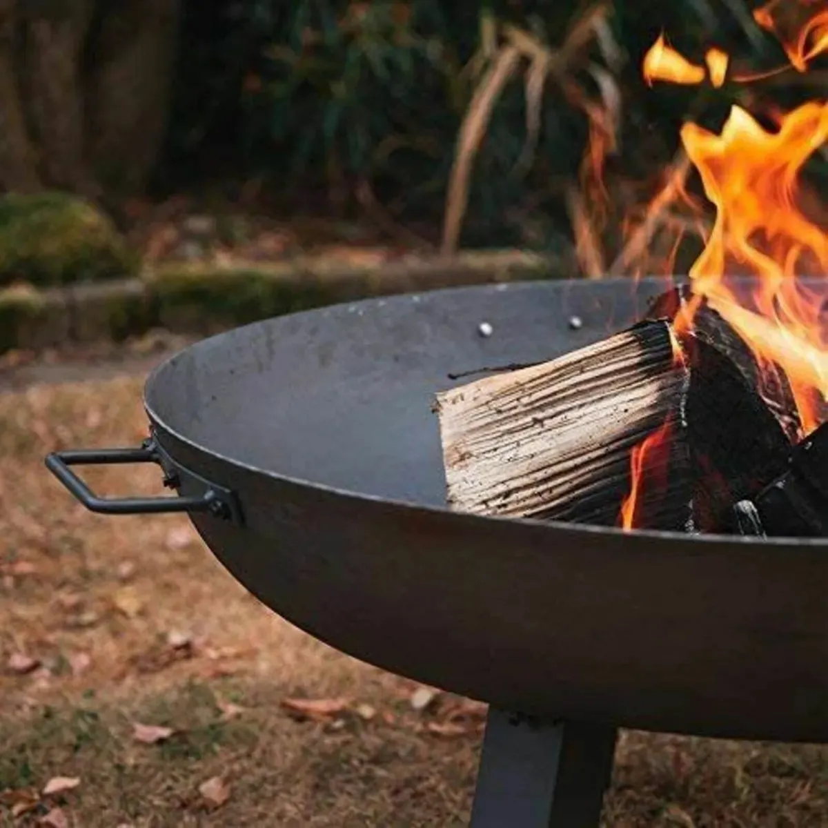 Raw Iron Patio/Garden Fire Pit Burner with Handles - Image 2