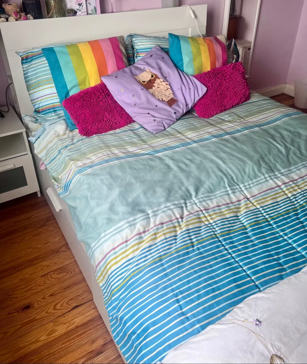 2 IKEA Double Beds and headboards - Image 4