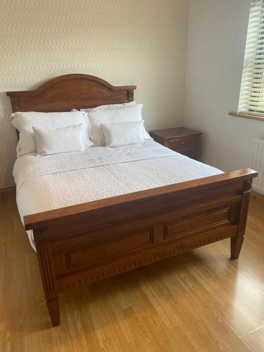 Solid Wood Double Bedframe and Headboard - Image 1