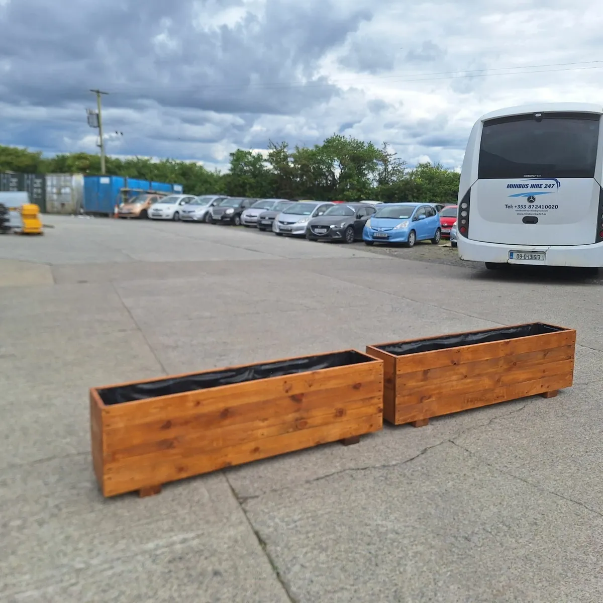 Handmade Wood Planter Box - Image 1