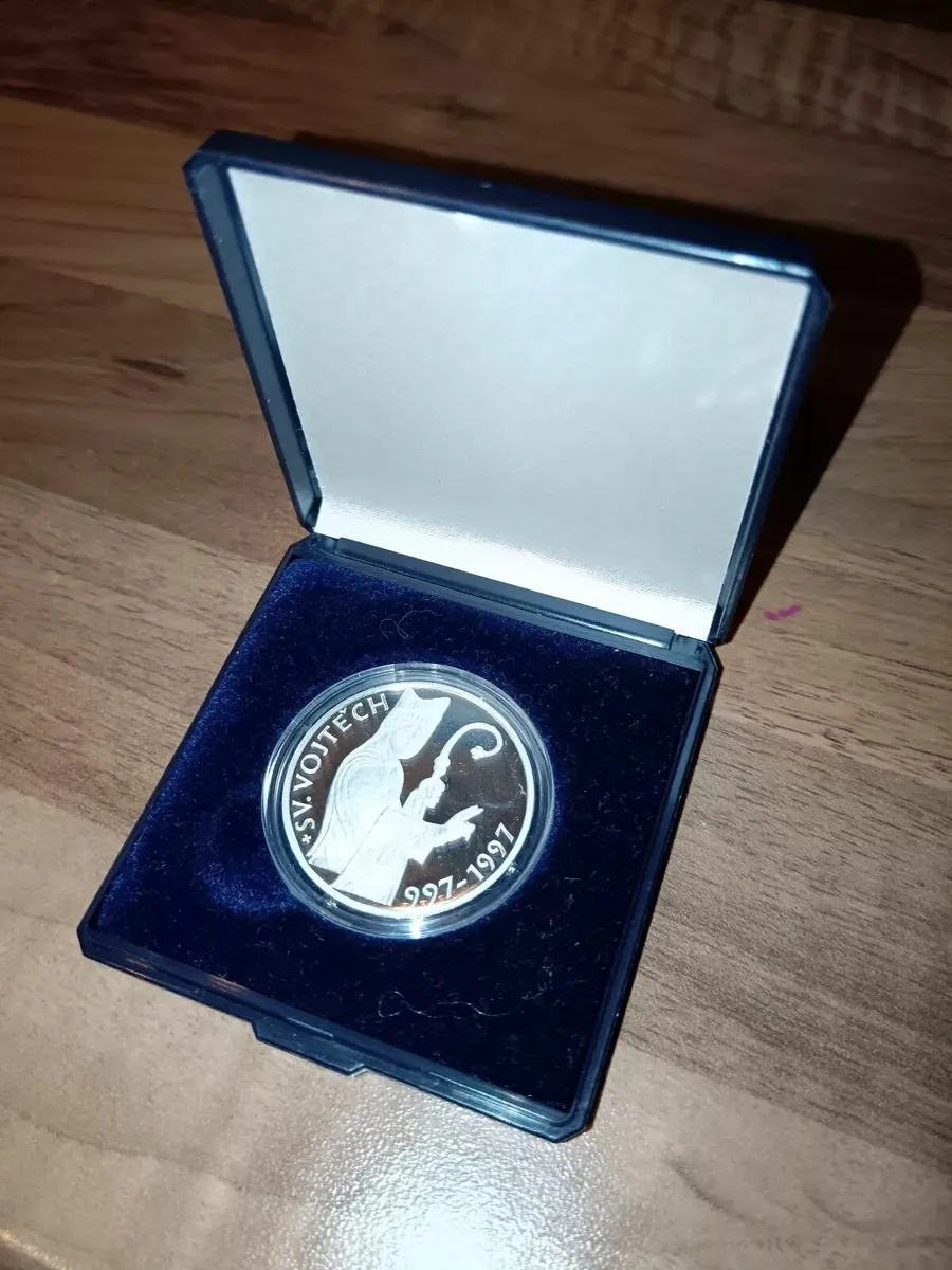 1997 Czech Rep 200 Korun Silver BU Coin St. Adalbe - Image 1