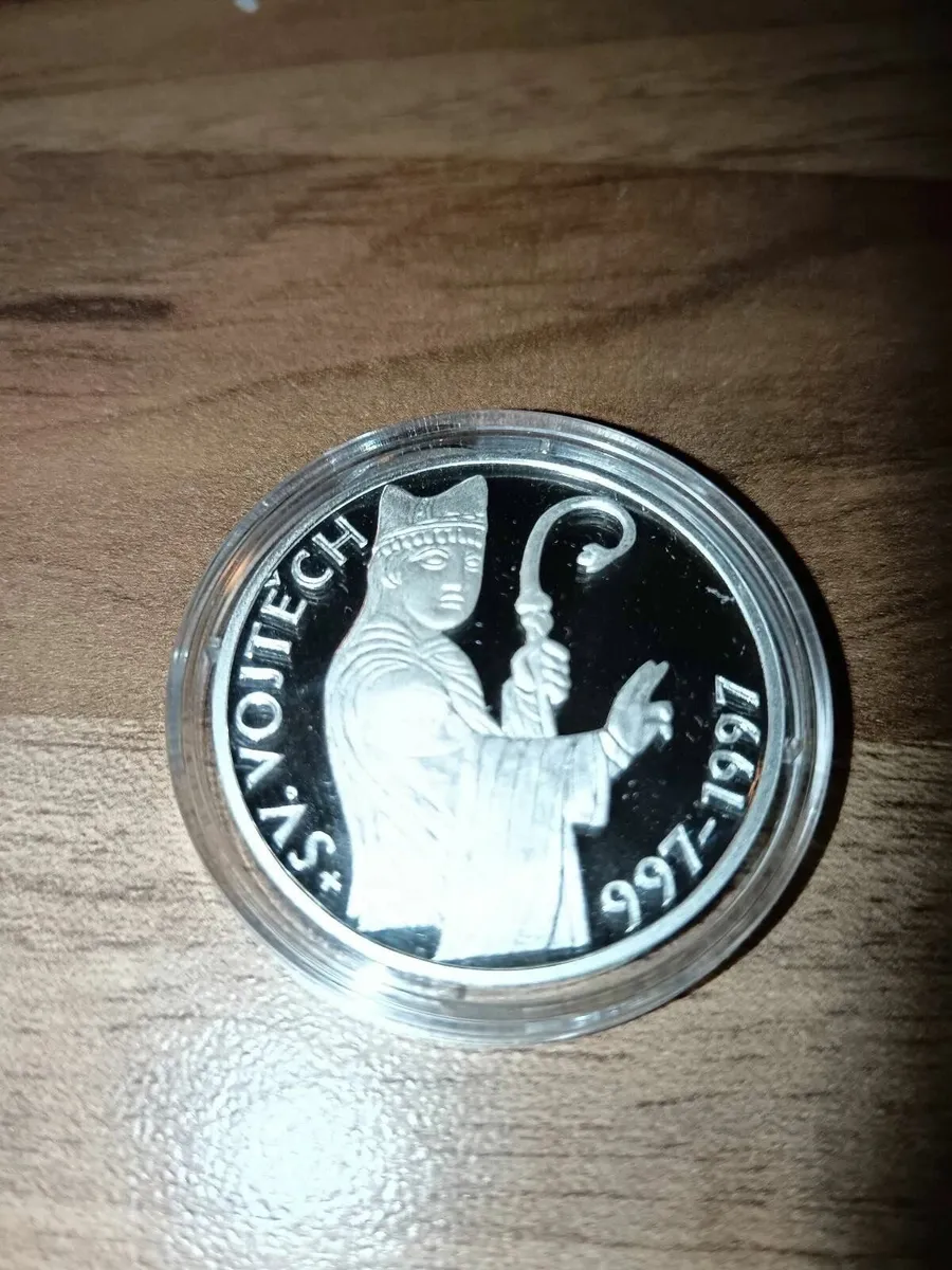 1997 Czech Rep 200 Korun Silver BU Coin St. Adalbe - Image 2