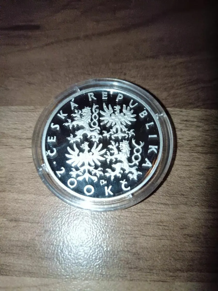 1997 Czech Rep 200 Korun Silver BU Coin St. Adalbe - Image 3