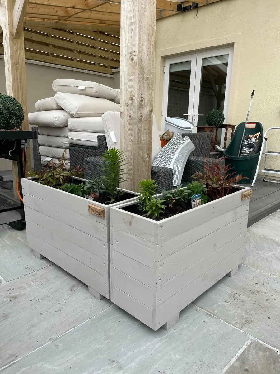 Small Outdoor Wooden Planters - Image 3