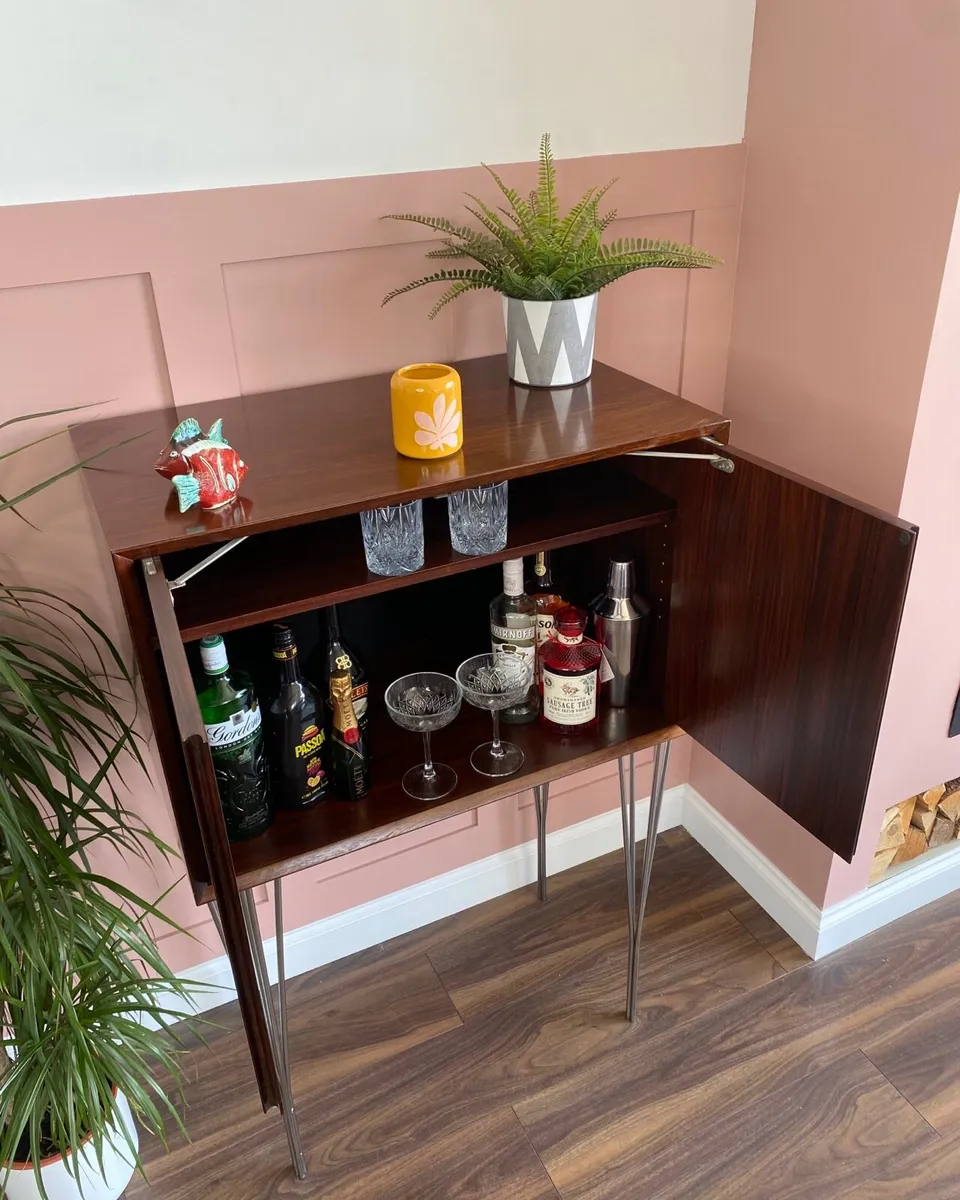 Mid Century Danish Cocktail/ Record Cabinet - Image 3