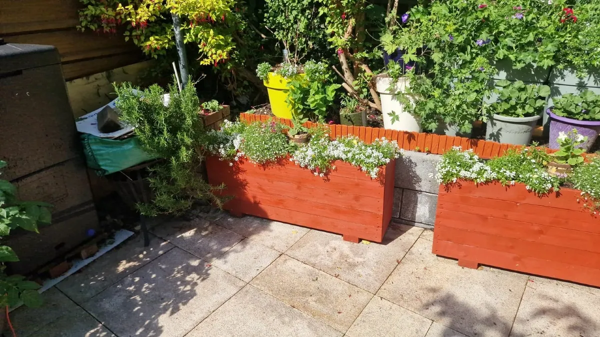 Custom Wooden Outdoor Planter - Image 1