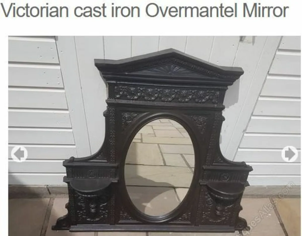 Victorian cast iron Overmantel Mirror - Image 1