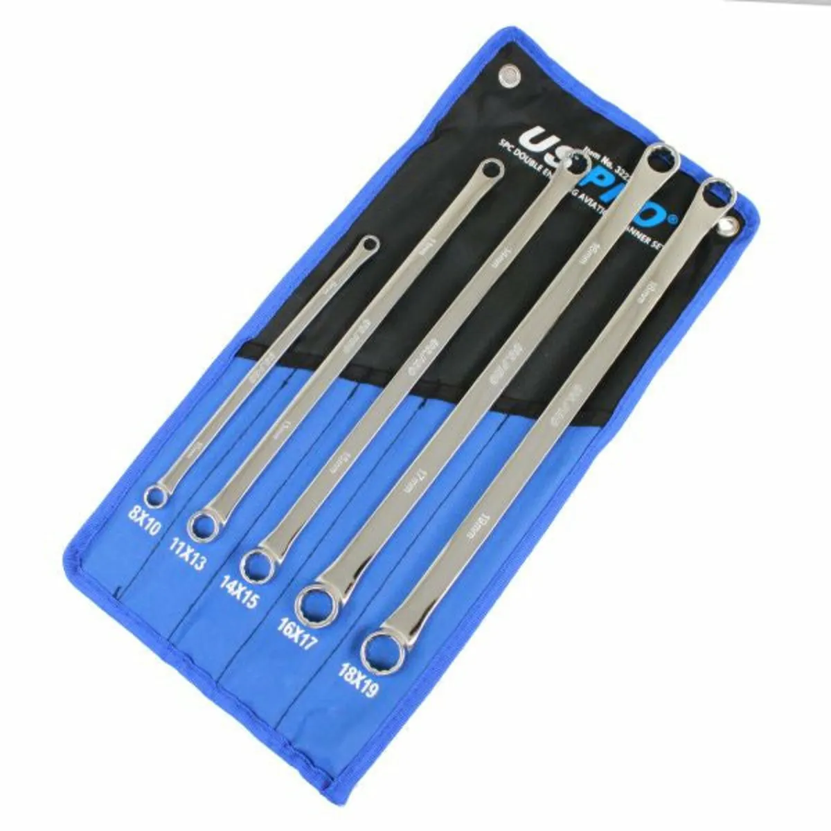 5PCS DOUBLE END RING AVIATION SPANNER SET - Image 1