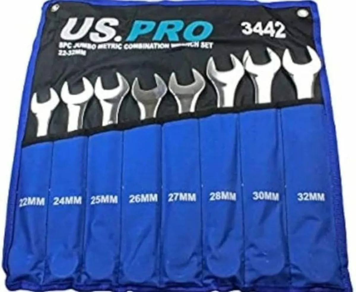 8PCS JUMBO METRIC COMBINATION WRENCH SET - Image 1