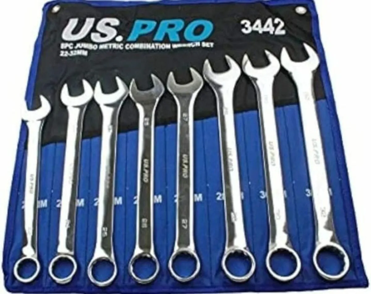 8PCS JUMBO METRIC COMBINATION WRENCH SET - Image 2