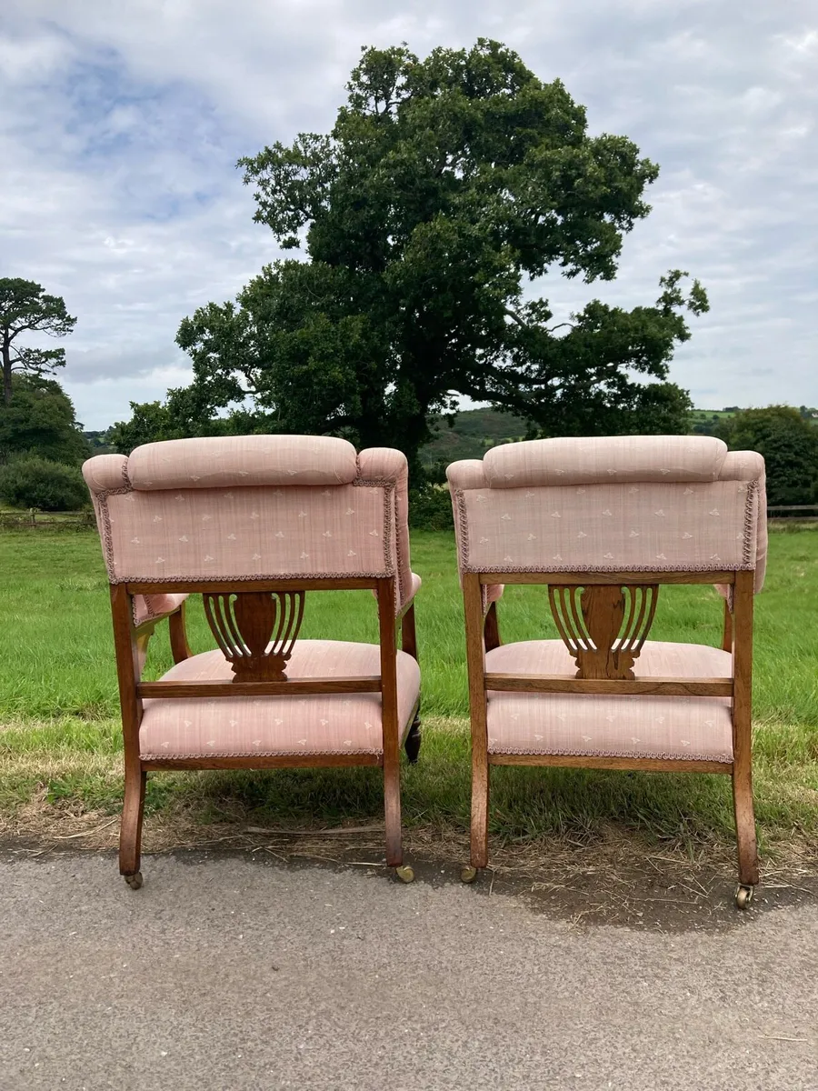 Pair of Edwardian armchairs - Image 3
