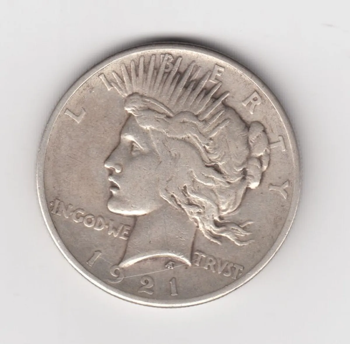 1921 U.S. 90% Silver Peace  Dollar, key date - Image 1