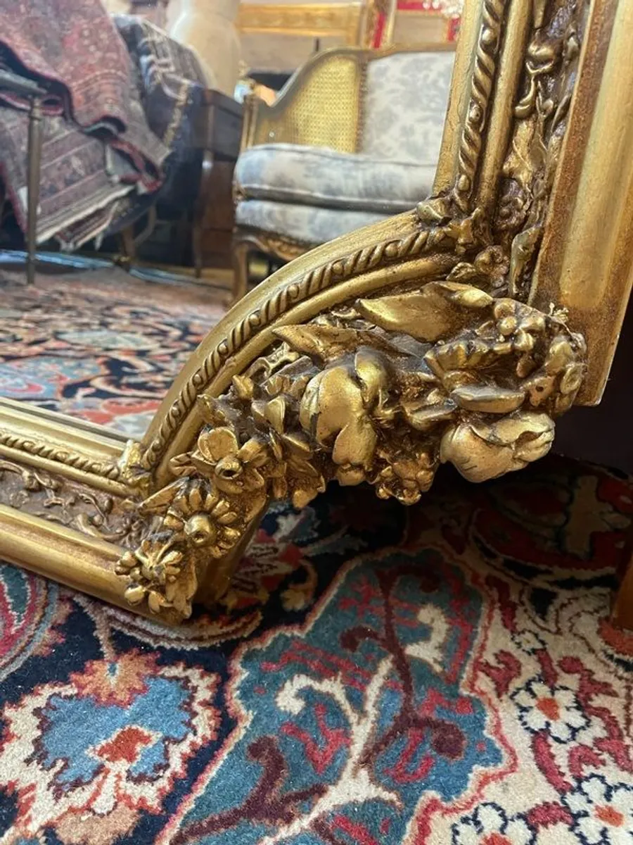 FLASH SALE!! Was 850 Now 630 !! Exquisite French Design Cherub Decorated Large Gilt-Wood Mirror. - Image 2