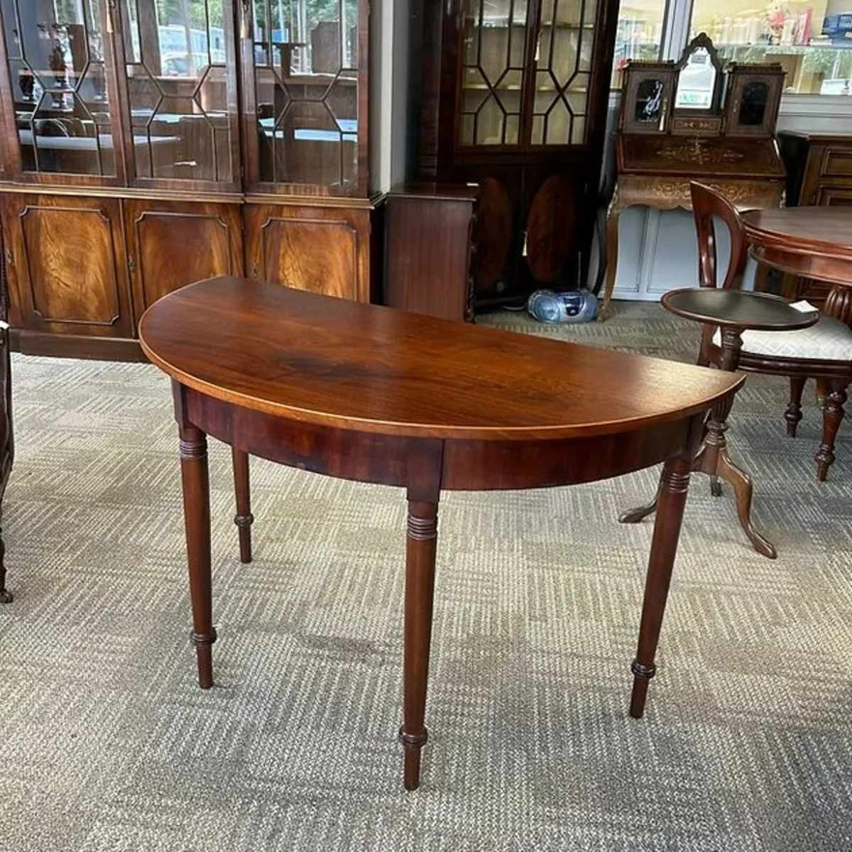 Georgian demi lune console table - Image 3