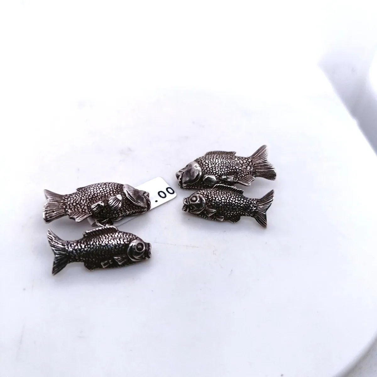 Silver Carp Fish cufflinks - Image 3