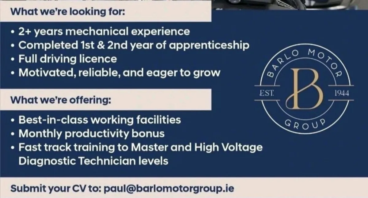 3rd or 4th Year Mechanic / Technician wanted. - Image 4