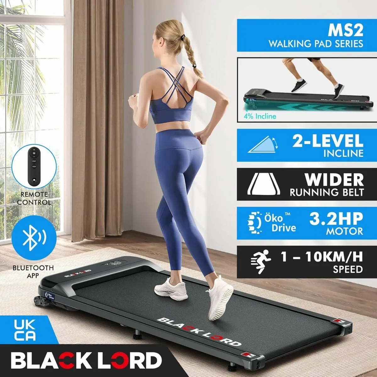 Walking Pad Treadmill Office LED Display Bluetooth - Image 1