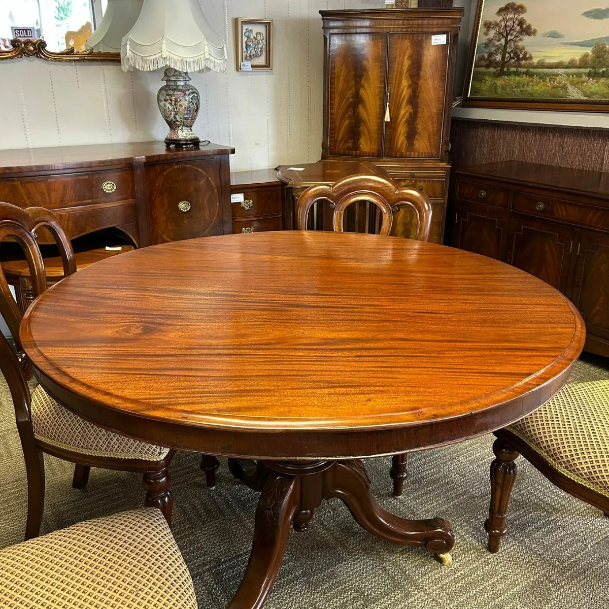 Fabulous Victorian mahogany dining table & 4 chair - Image 4