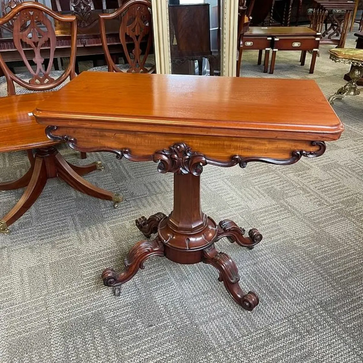 Fabulous mahogany Victorian cards games table - Image 1