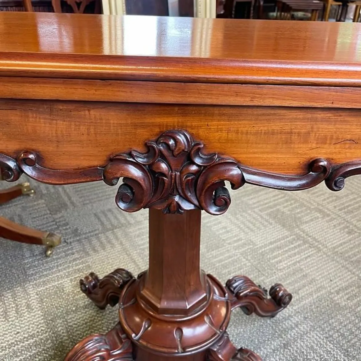 Fabulous mahogany Victorian cards games table - Image 2
