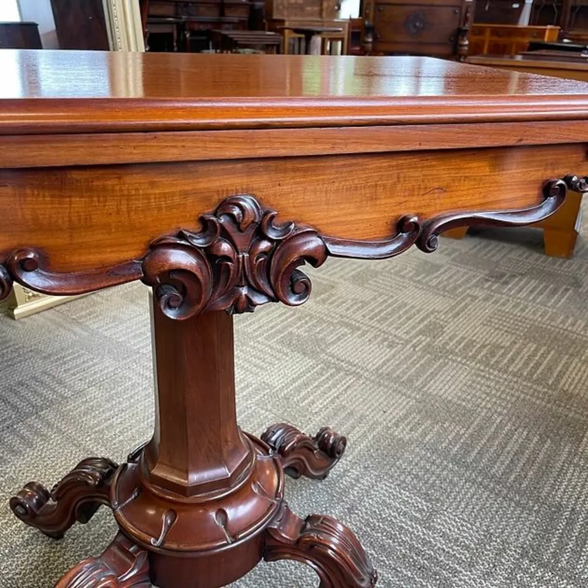 Fabulous mahogany Victorian cards games table - Image 3