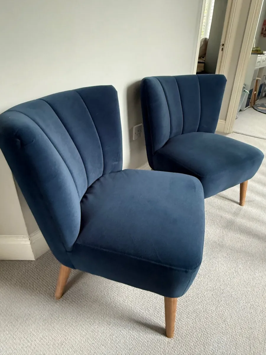 2 Small Blue Chairs - Image 2