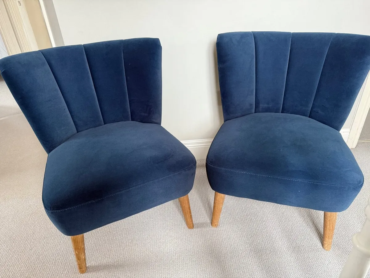 2 Small Blue Chairs - Image 1