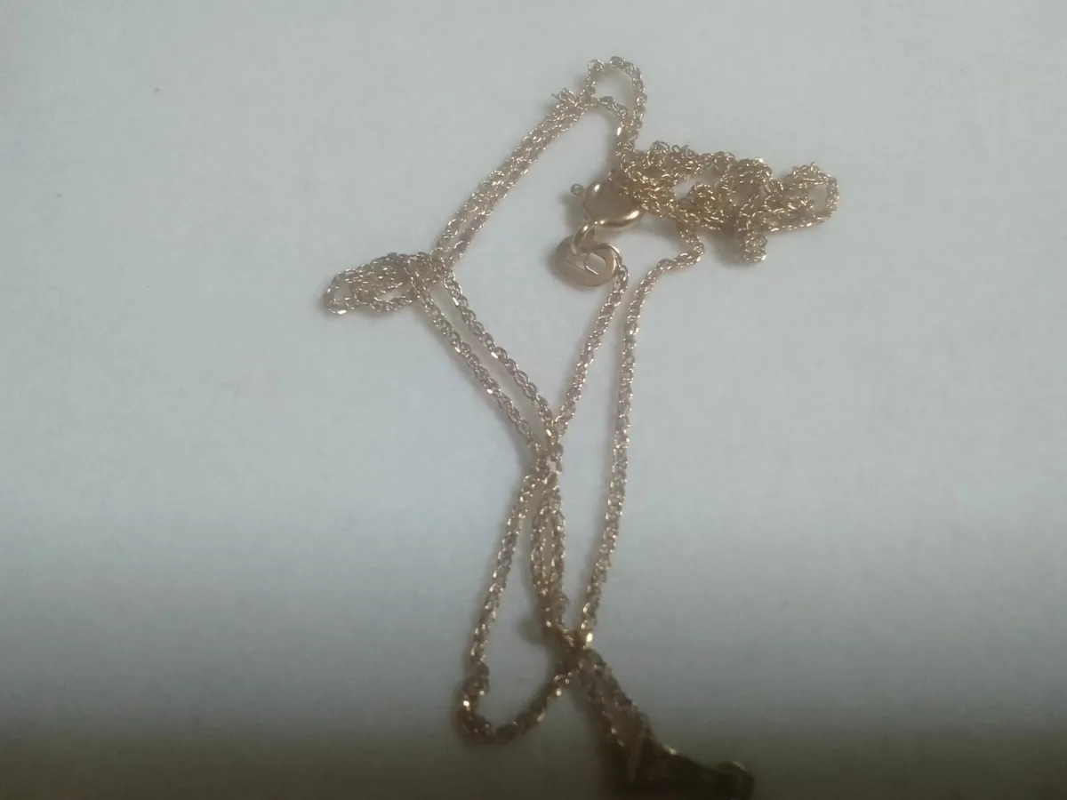 9ct YELOW GOLD CROSS & CHAIN PENDANT 18"AS NEW - Image 4
