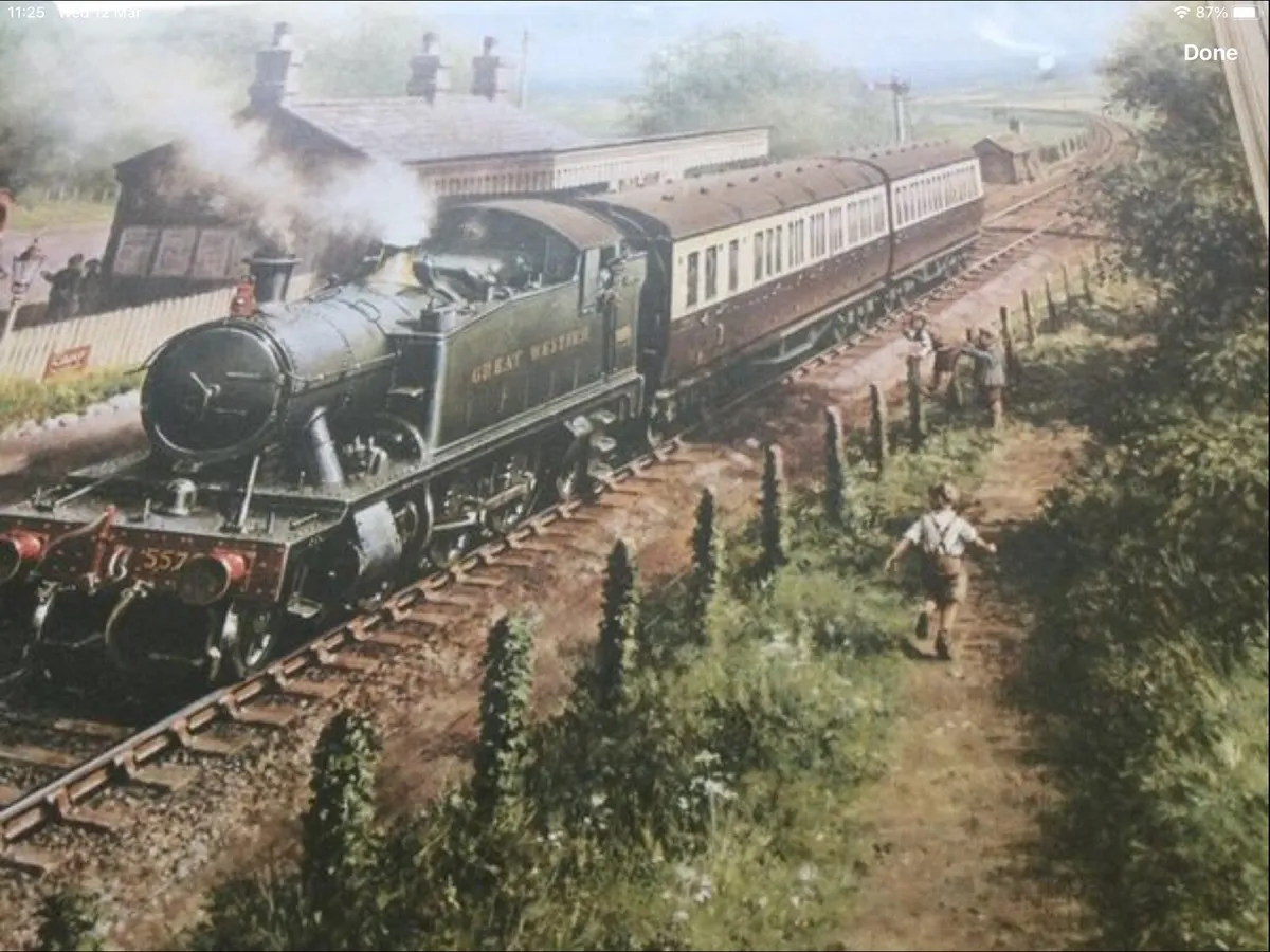 Vintage Steam Engine Print - Image 1