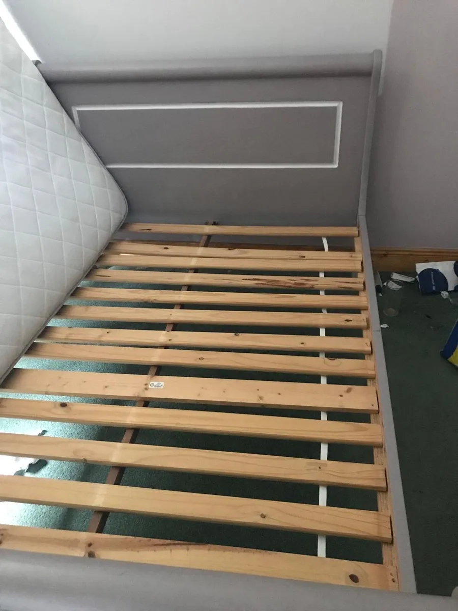 Very Solid Grey 4 Ft 6” Wooden Double Bed -Deliver - Image 2