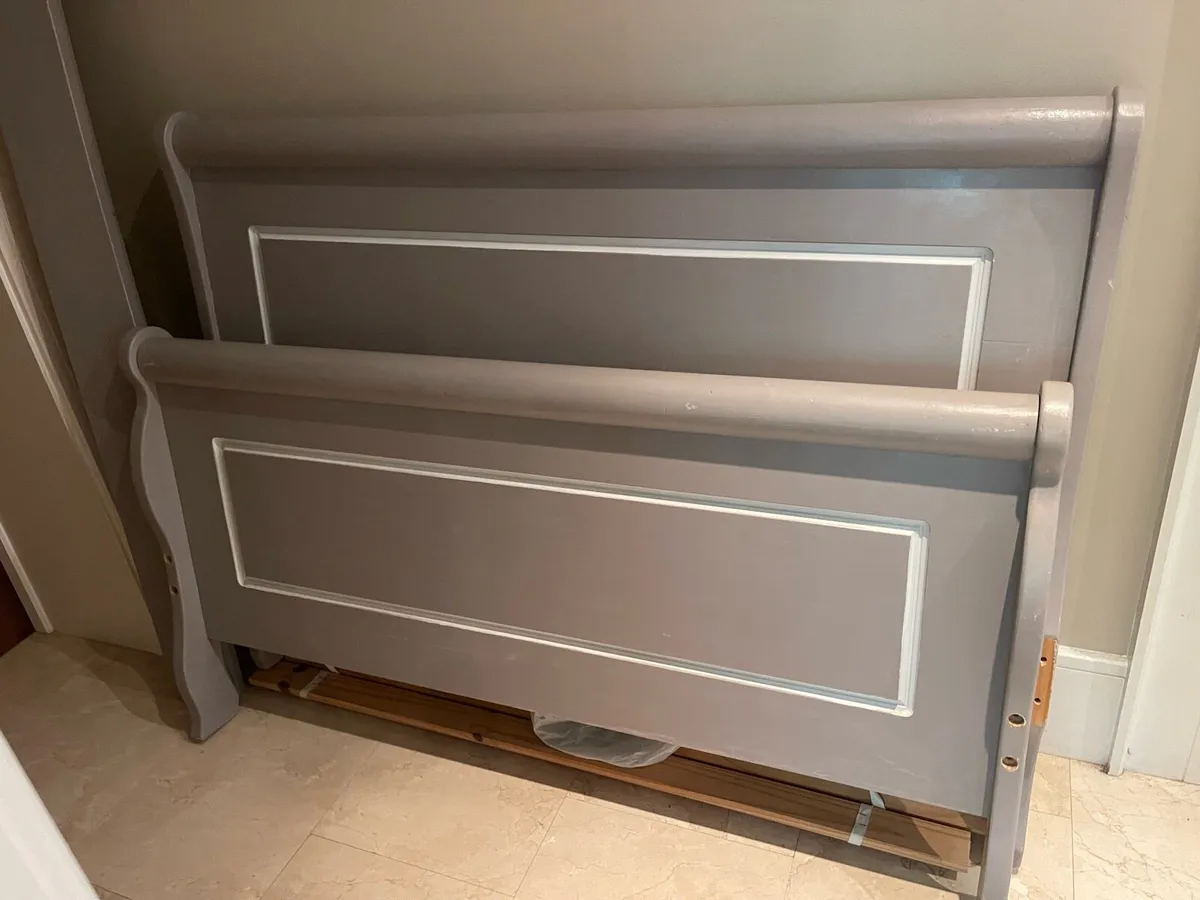 Very Solid Grey 4 Ft 6” Wooden Double Bed -Deliver - Image 3
