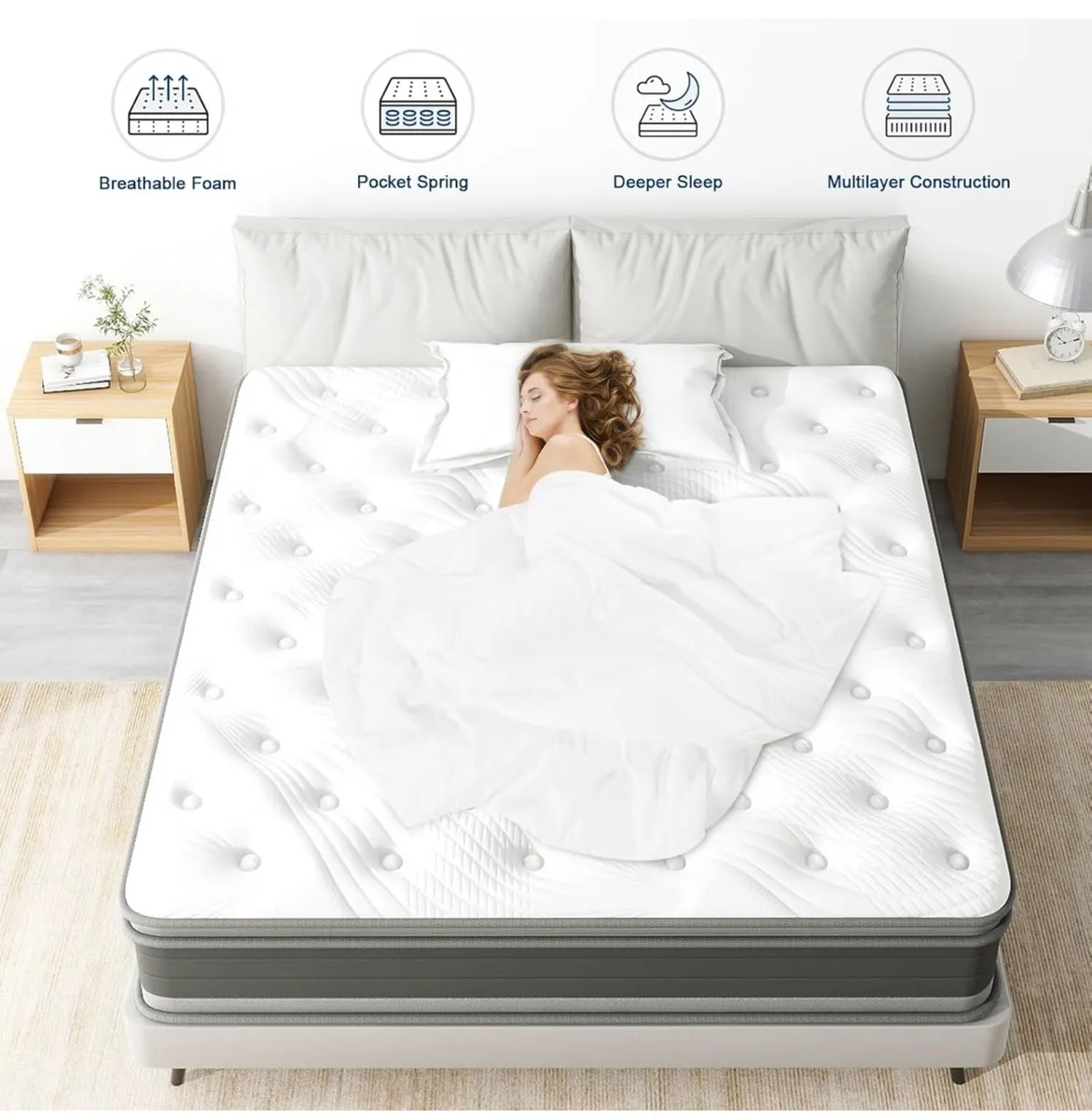 Single Mattresses 27cm  10.6 Inch Medium Firm - Image 1