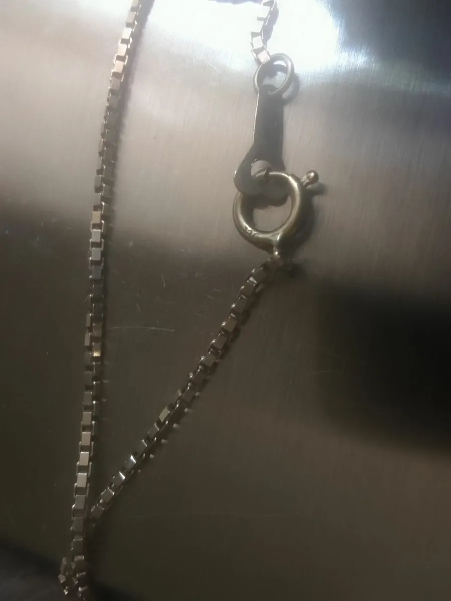 ANTIQUE 9ct YELLOW GOLD BOX CHAIN 16" - Image 3