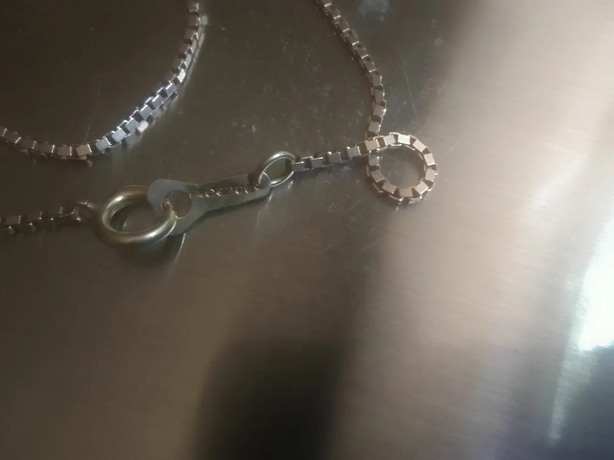 ANTIQUE 9ct YELLOW GOLD BOX CHAIN 16" - Image 4