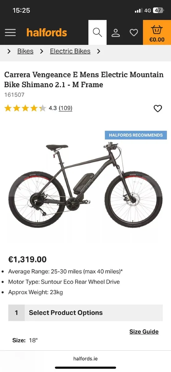Electric Carrera Vengeance Bike Medium - Image 1