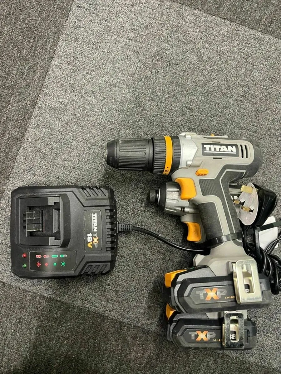 Titan 18V Drill Set with 2 Batteries and Charger