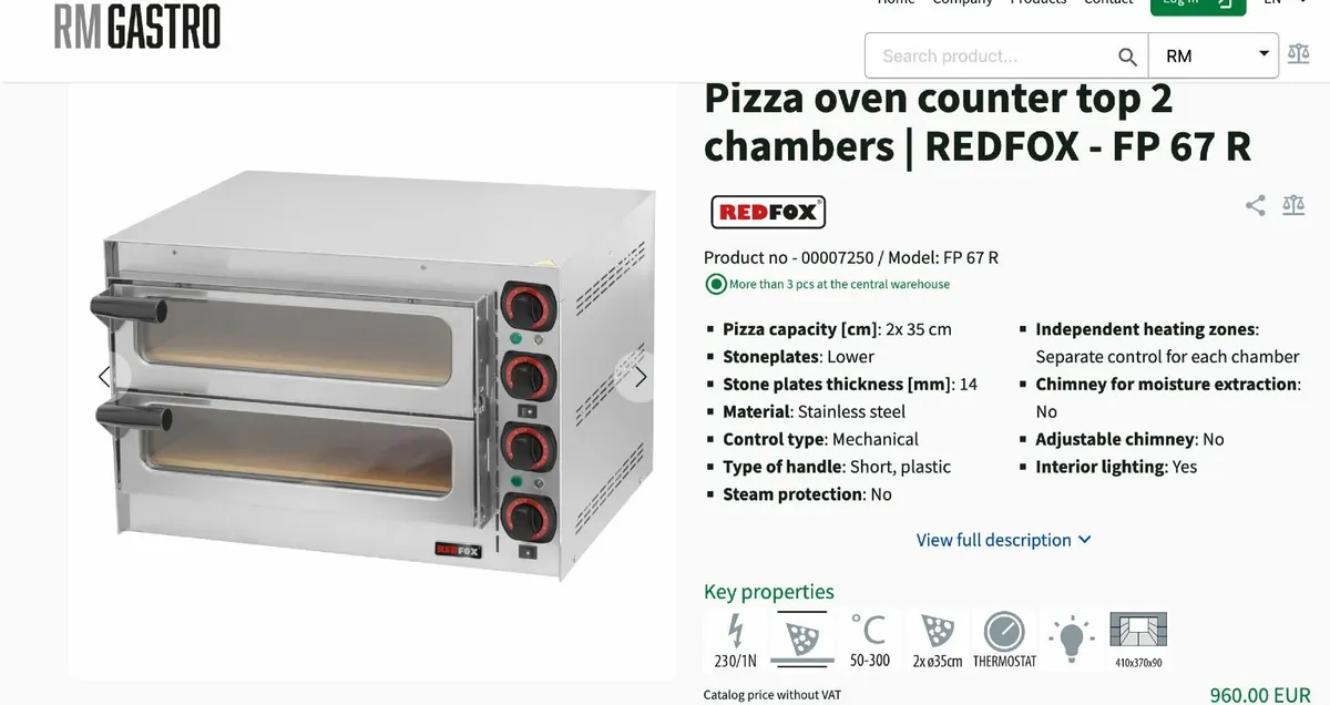 Double Pizza Oven with timer - Image 3