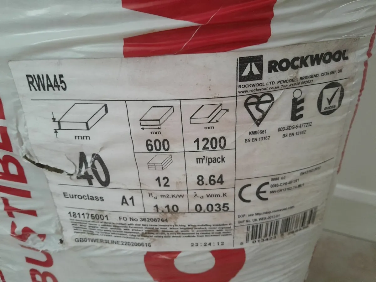 Rockwool RWA 45kg Slab (8.64 metres sq.) - Image 2
