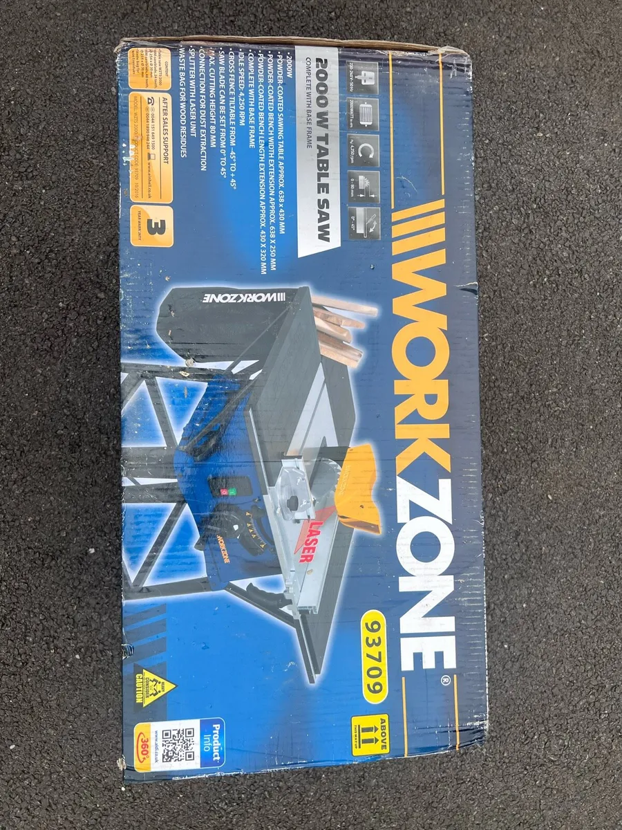 Workzone 2000w Table Saw - Brand New - Image 3