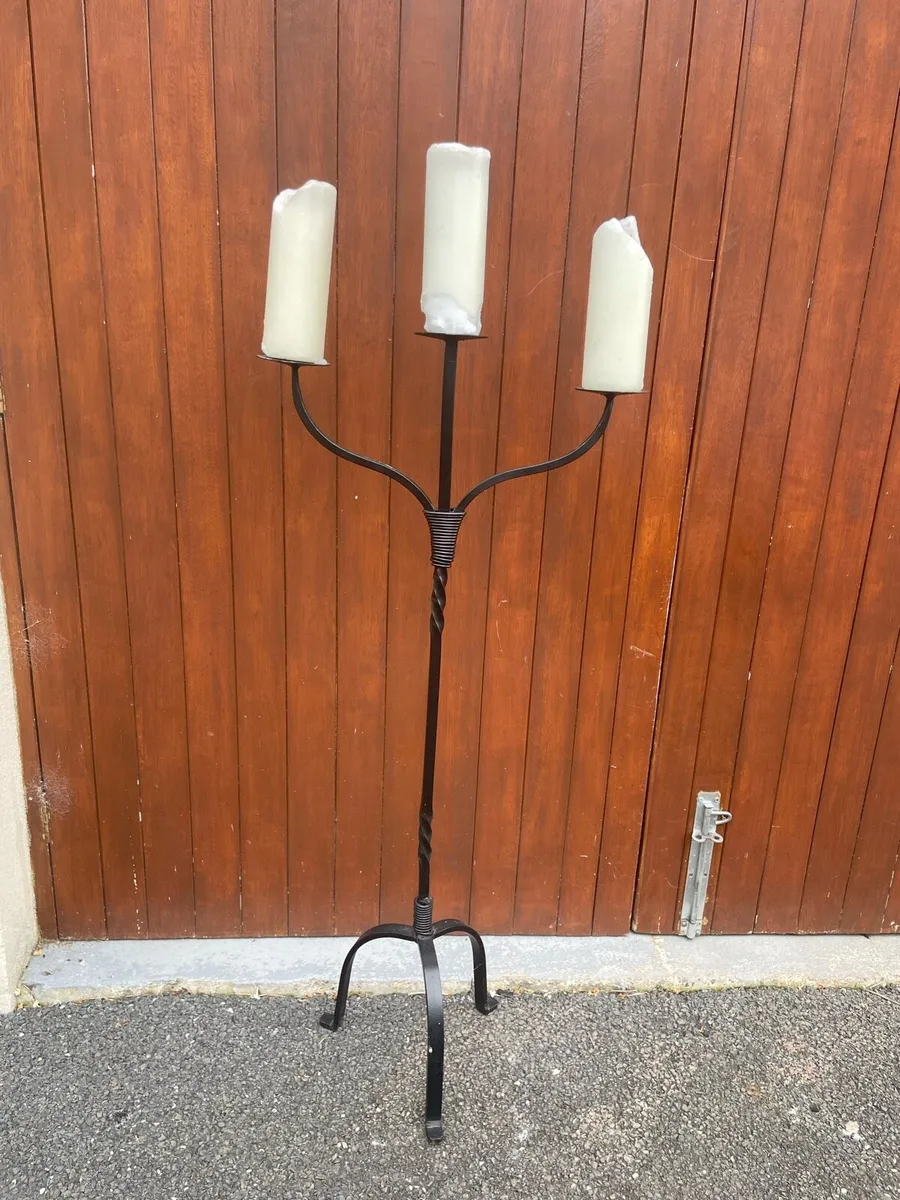 Wrought iron candle holder