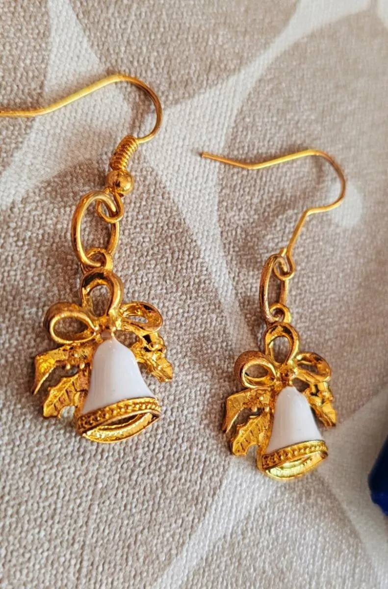 Goldtone bell earrings - Image 1