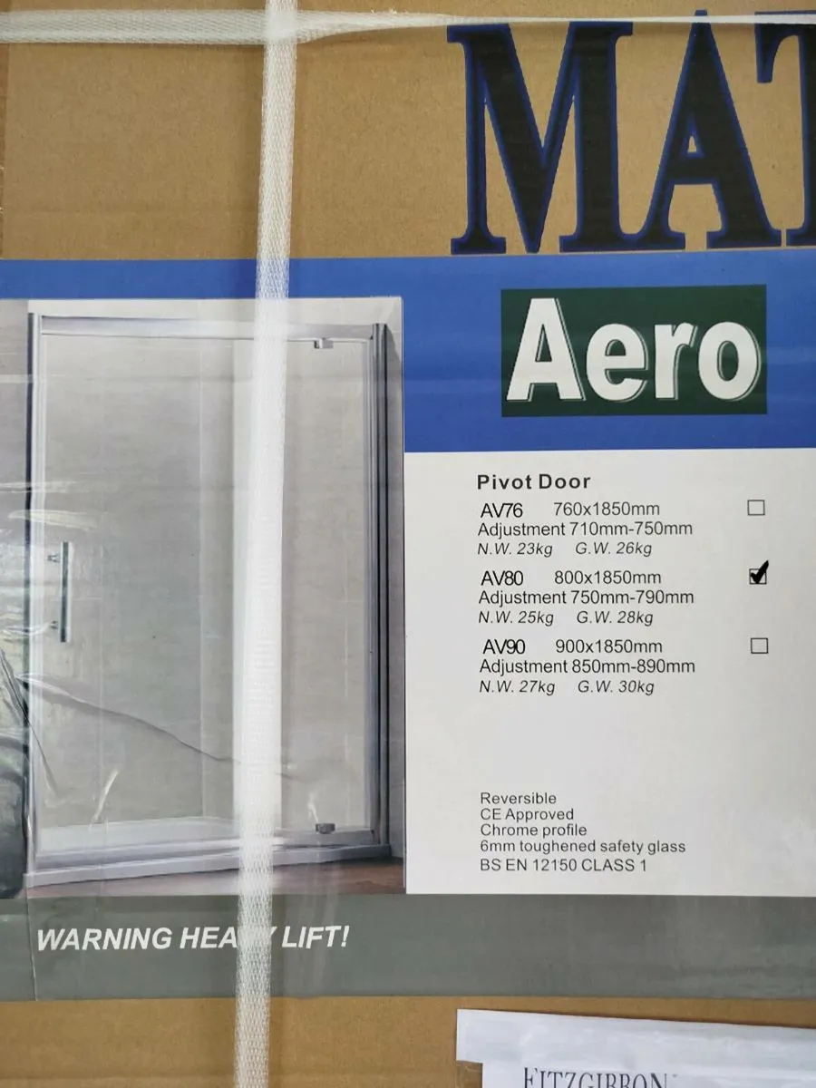 Pivot bifold chrome shower door 1100mm-Brand new - Image 1