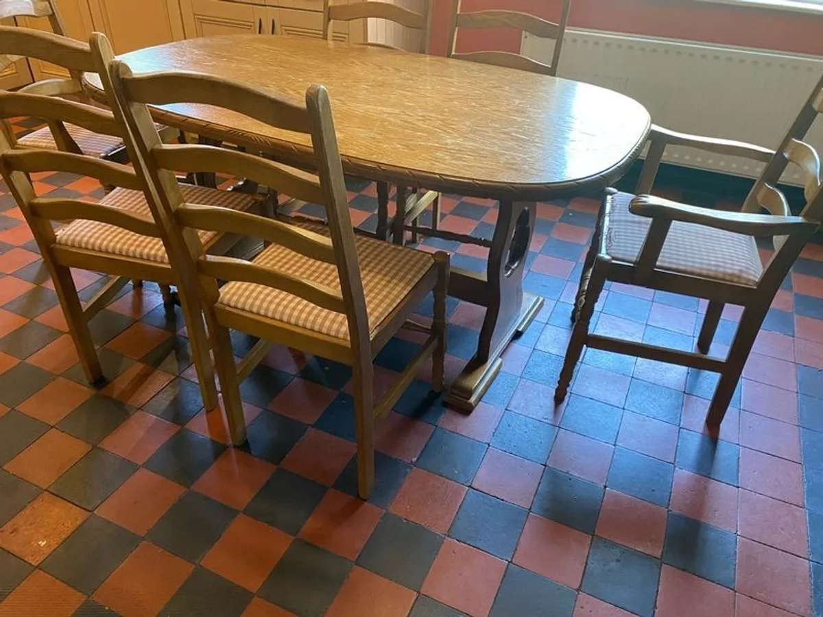 Free Kitchen table and six chairs as pictured. - Image 1
